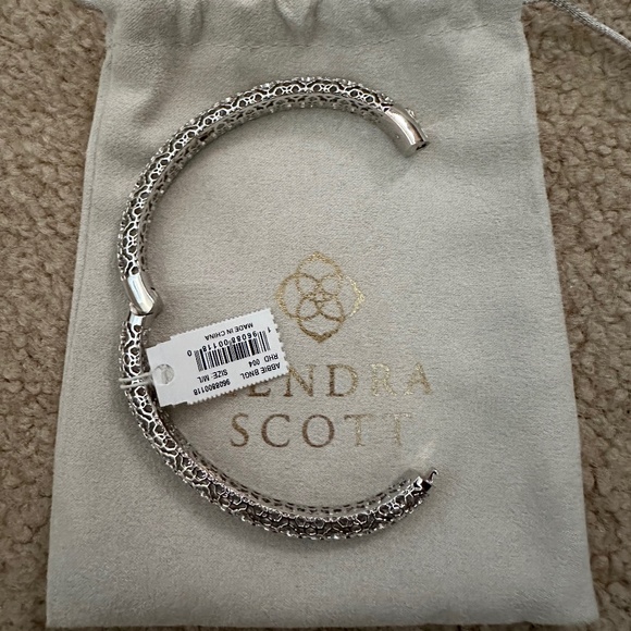 Kendra Scott Abbie Bangle Bracelet in Vintage Silver, Size M/L - Picture 10 of 16